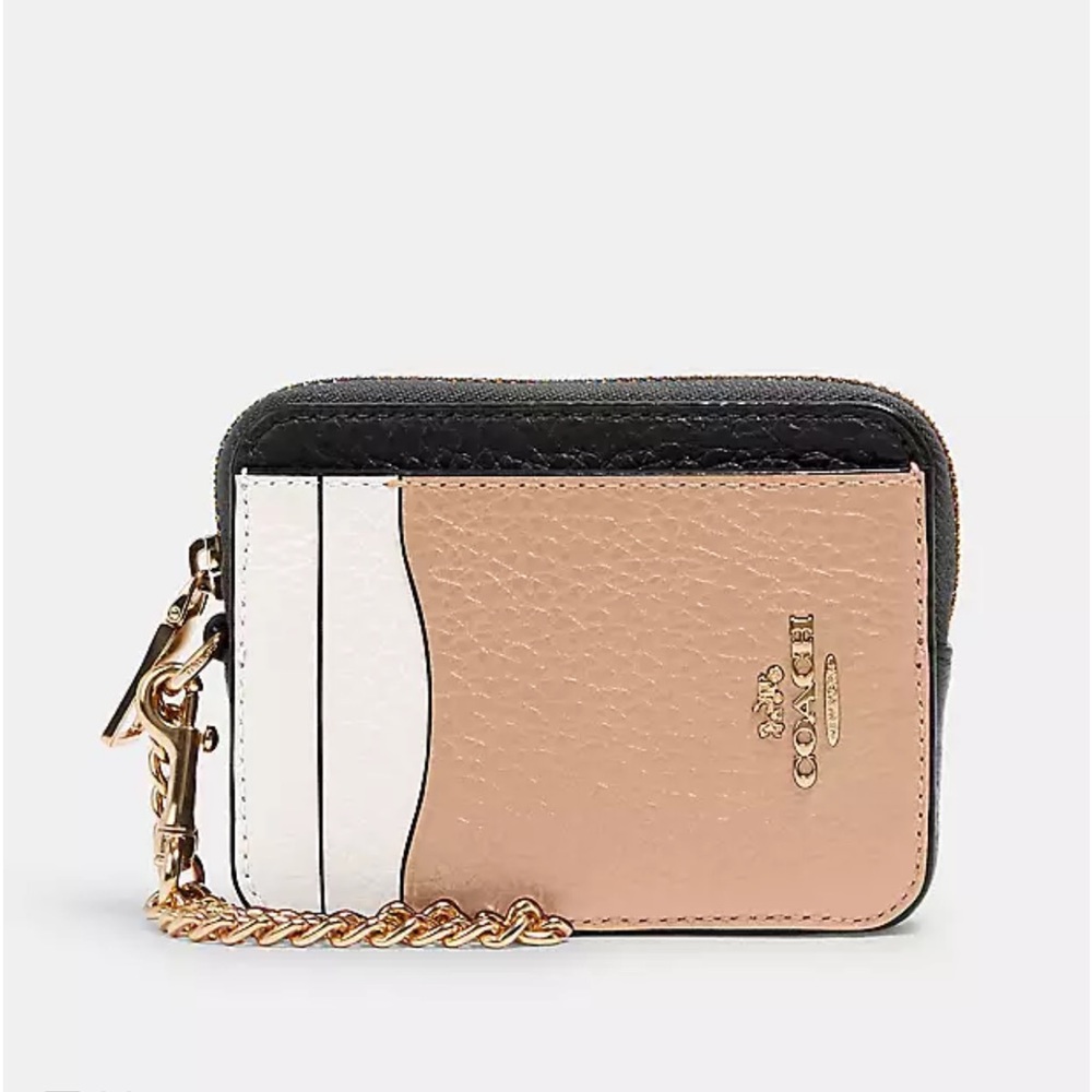 Coach Zip Card Case In Colorblock - Picture 2 of 3